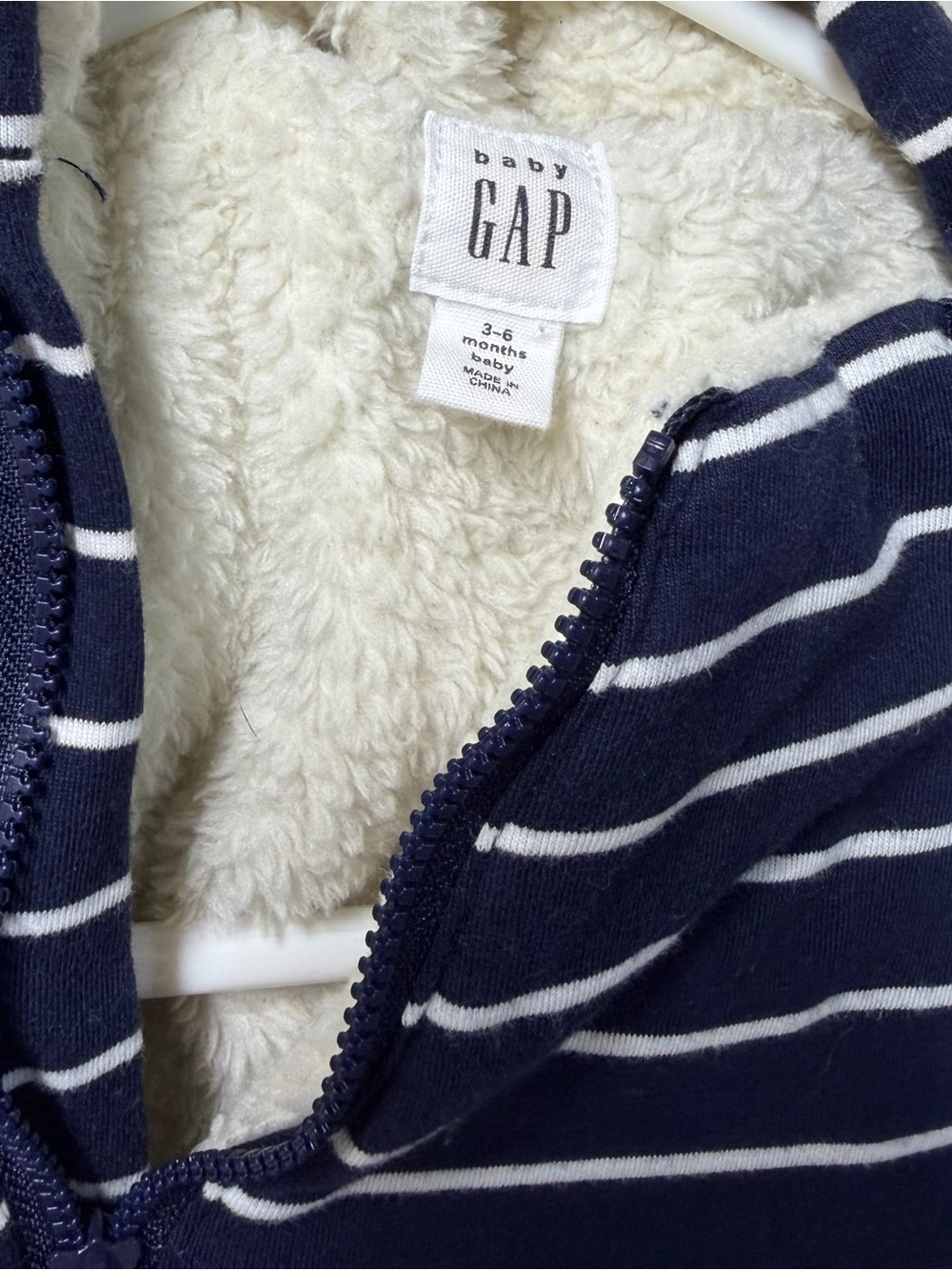 GAP Navy Stripe Baby Snowsuit - Picture 3 of 3